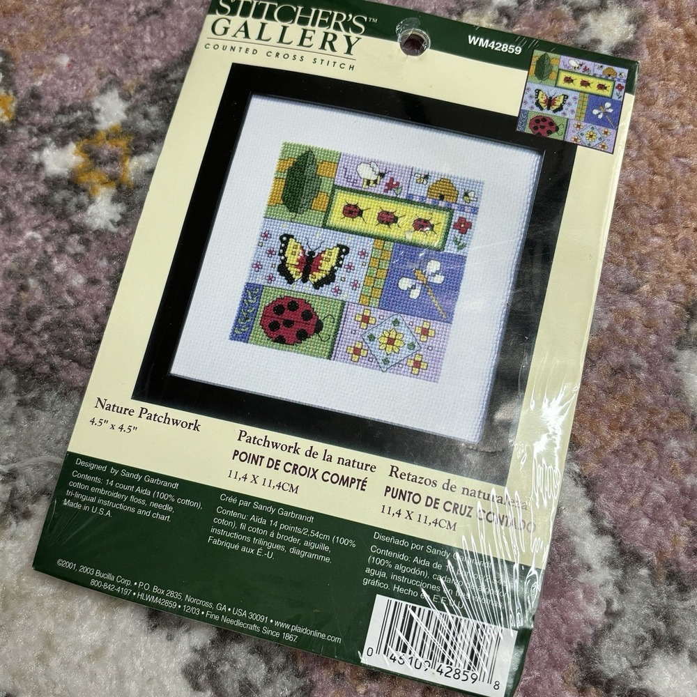 BUCILLA Stitcher's Gallary Nature Patchwork Counted Cross Stitch Kit WM42859 Y2K